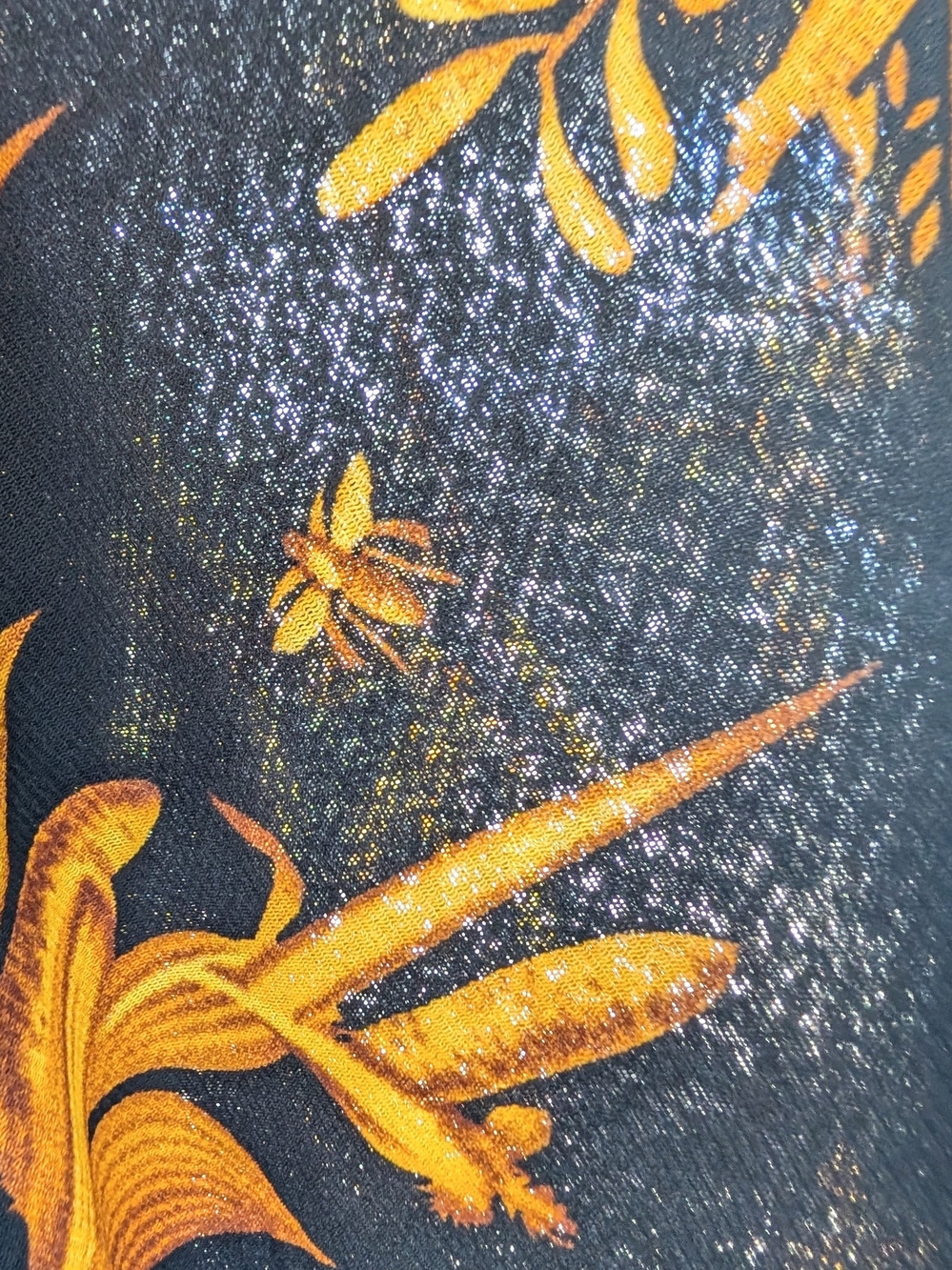 Shear Stretch Black And Gold Mesh Long Sleeve Turtle Neck Women's Small - Medium - Picture 3 of 7